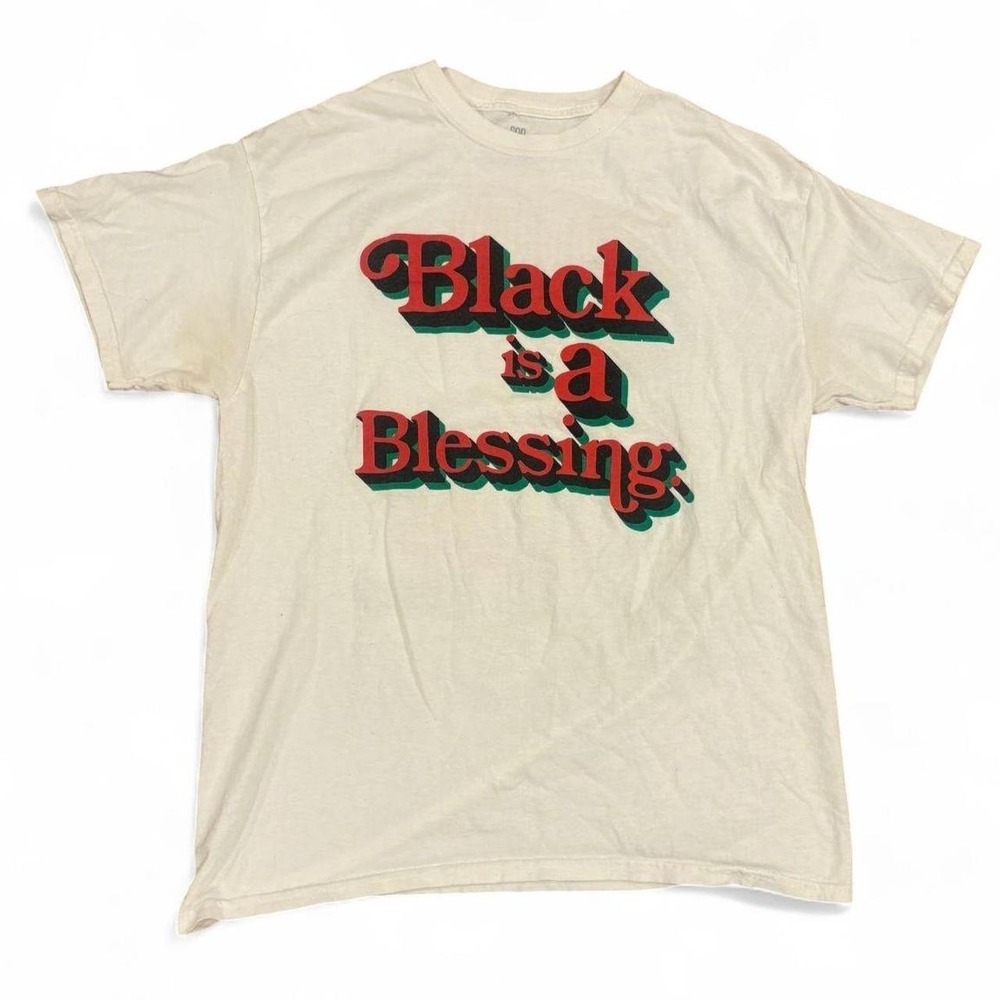 God Is Dope Black Is a Blessing White Graphic T-Shirt Mens Size L Streetwear